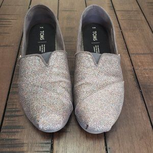 Tom's Grey Iridescent Glitter Alpargata